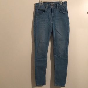 Levi 721 Vintage High Rise Skinny Jeans Light Wash